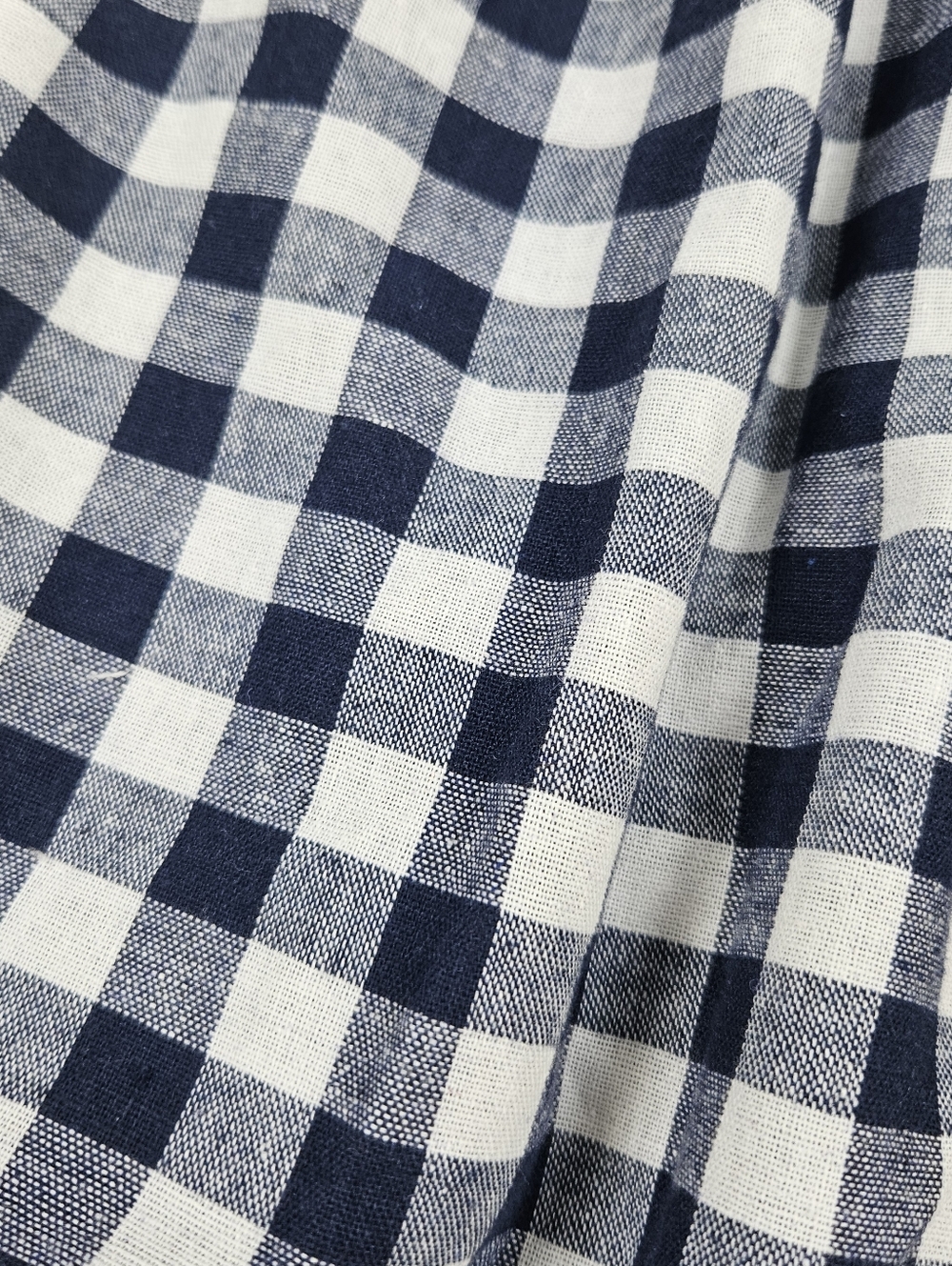 Mod Cloth Pleated Skirt Mini Gingham Blue White Belt Pocket Lightweight Womens L - Picture 2 of 8